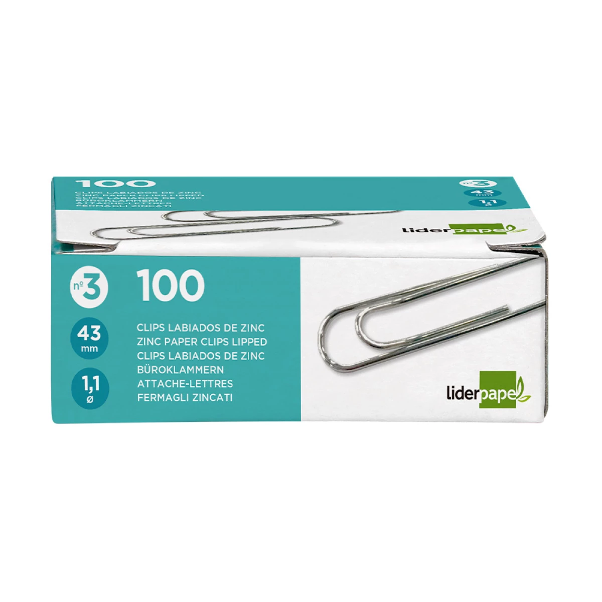 Galery – Clips liderpapel labiados n.3 42 mm caixa de 100 unidades0