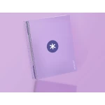 Galery – Caderno espiral liderpapel din a4 antartik capa forrada 120 f 100 gr quadricula 5mm 5 bandas de cores cor lavanda0