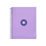 Galery – Caderno espiral liderpapel din a4 antartik capa forrada 120 f 100 gr quadricula 5mm 5 bandas de cores cor lavanda0