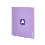 Galery – Caderno espiral liderpapel din a4 antartik capa forrada 120 f 100 gr quadricula 5mm 5 bandas de cores cor lavanda0