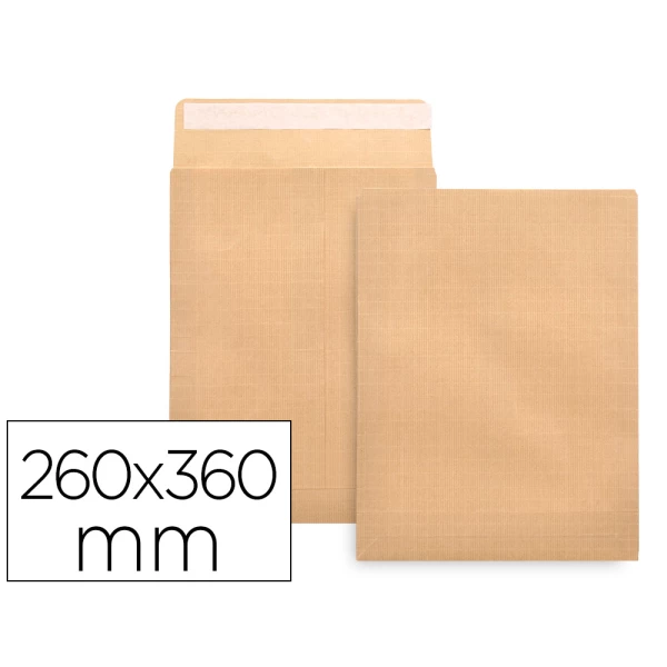 Thumbnail-Envelope liderpapel bolsa folio especial castanho 260×360 mm tira de silicone pack de 100 unidades