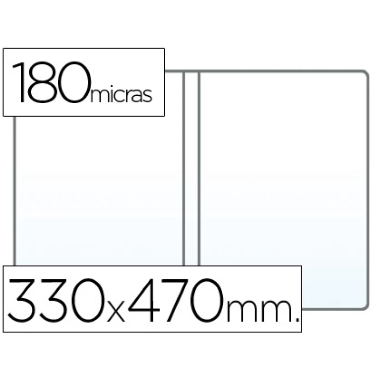 Thumbnail-Bolsa portacarnet folio dupla 180 microns pvc transparente – 25 unidades