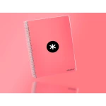 Galery – Caderno espiral liderpapel din a4 antartik capa dura 80 f 100 gr quadricula 5 mm com margem cor coral0