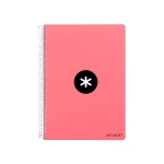 Galery – Caderno espiral liderpapel din a4 antartik capa dura 80 f 100 gr quadricula 5 mm com margem cor coral0