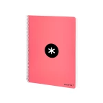 Galery – Caderno espiral liderpapel din a4 antartik capa dura 80 f 100 gr quadricula 5 mm com margem cor coral0