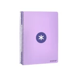 Galery – Caderno espiral liderpapel din a4 antartik capa dura 80 f 100 gr quadricula 5 mm com margem cor lavanda0