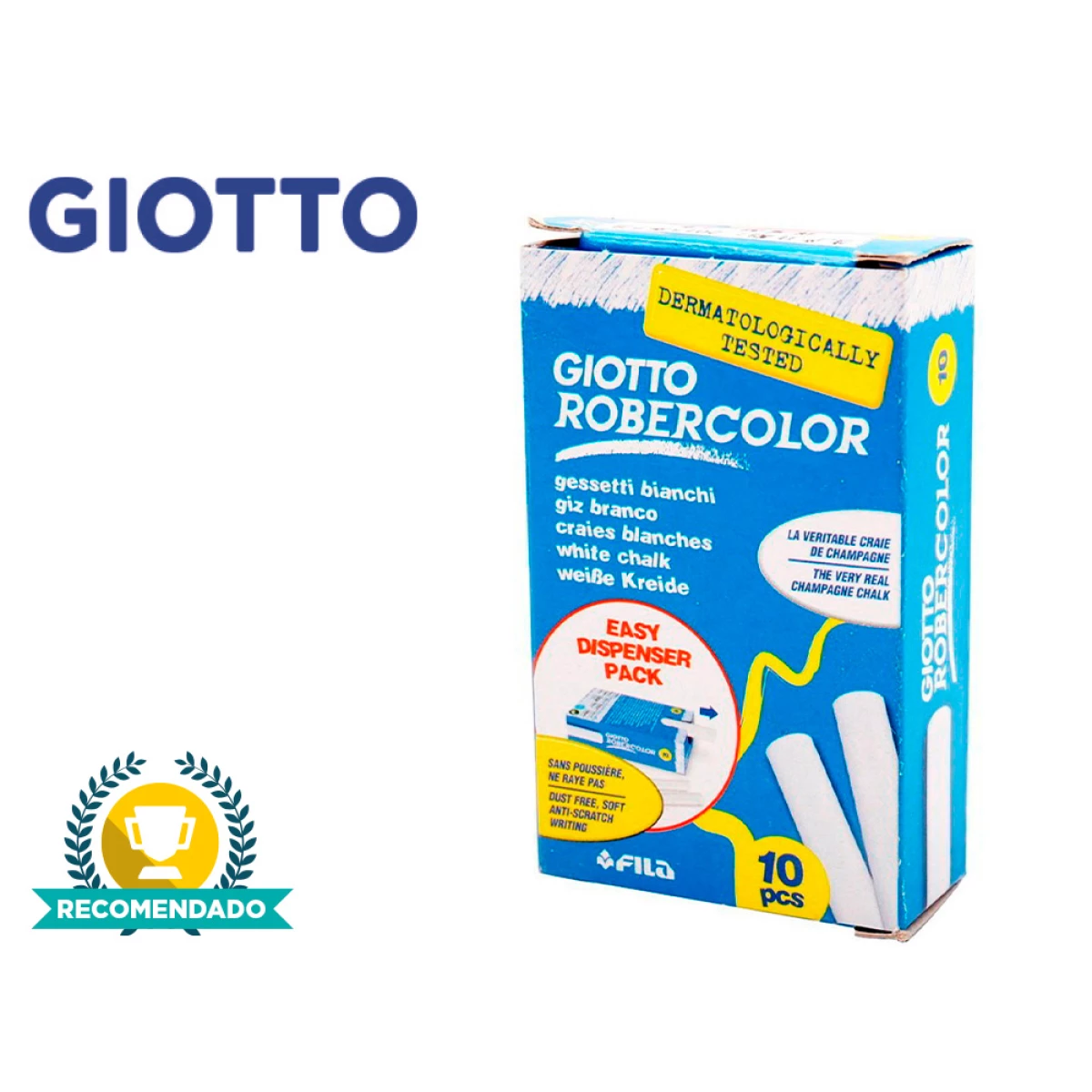 Galery – Giz robercolor branco – caixa de 10 unidades0