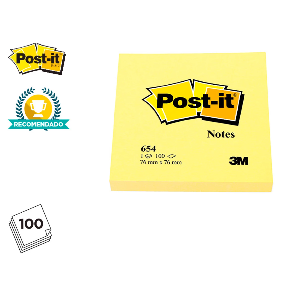 Galery – Bloco de notas adesivas post-it post-it amarelo 76 x 76 mm – 12 unidades0