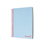 Galery – Caderno espiral liderpapel din a4 wonder capa plastico 120 f 90 gr quadricula 5 mm 5 bandas de cores 4 furos azul0