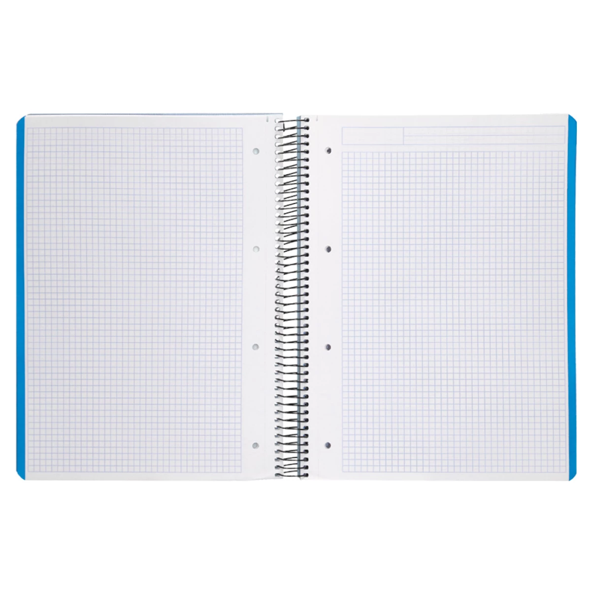 Galery – Caderno espiral liderpapel din a4 wonder capa plastico 120 f 90 gr quadricula 5 mm 5 bandas de cores 4 furos azul0