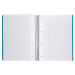 Galery – Caderno espiral liderpapel din a4 wonder capa plastico 120 f 90 gr quadricula 5 mm 5 bandas de cores 4 furos azul0