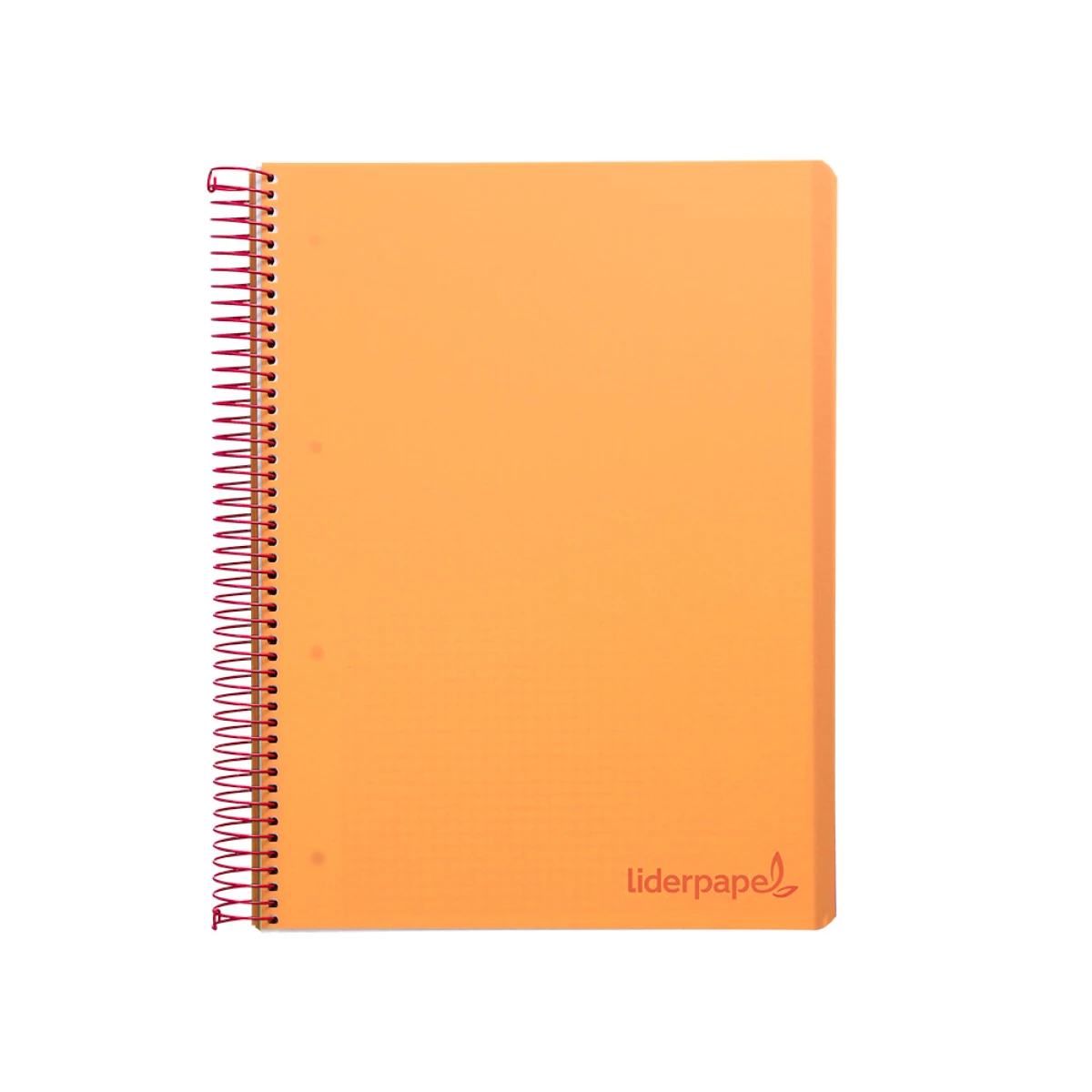 Galery – Caderno espiral liderpapel din a4 wonder capa plastico 120 f 90 gr quadricula 5 mm 5 bandas de cores 4 furos laranja0