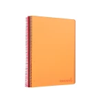 Galery – Caderno espiral liderpapel din a4 wonder capa plastico 120 f 90 gr quadricula 5 mm 5 bandas de cores 4 furos laranja0