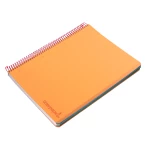 Galery – Caderno espiral liderpapel din a4 wonder capa plastico 120 f 90 gr quadricula 5 mm 5 bandas de cores 4 furos laranja0