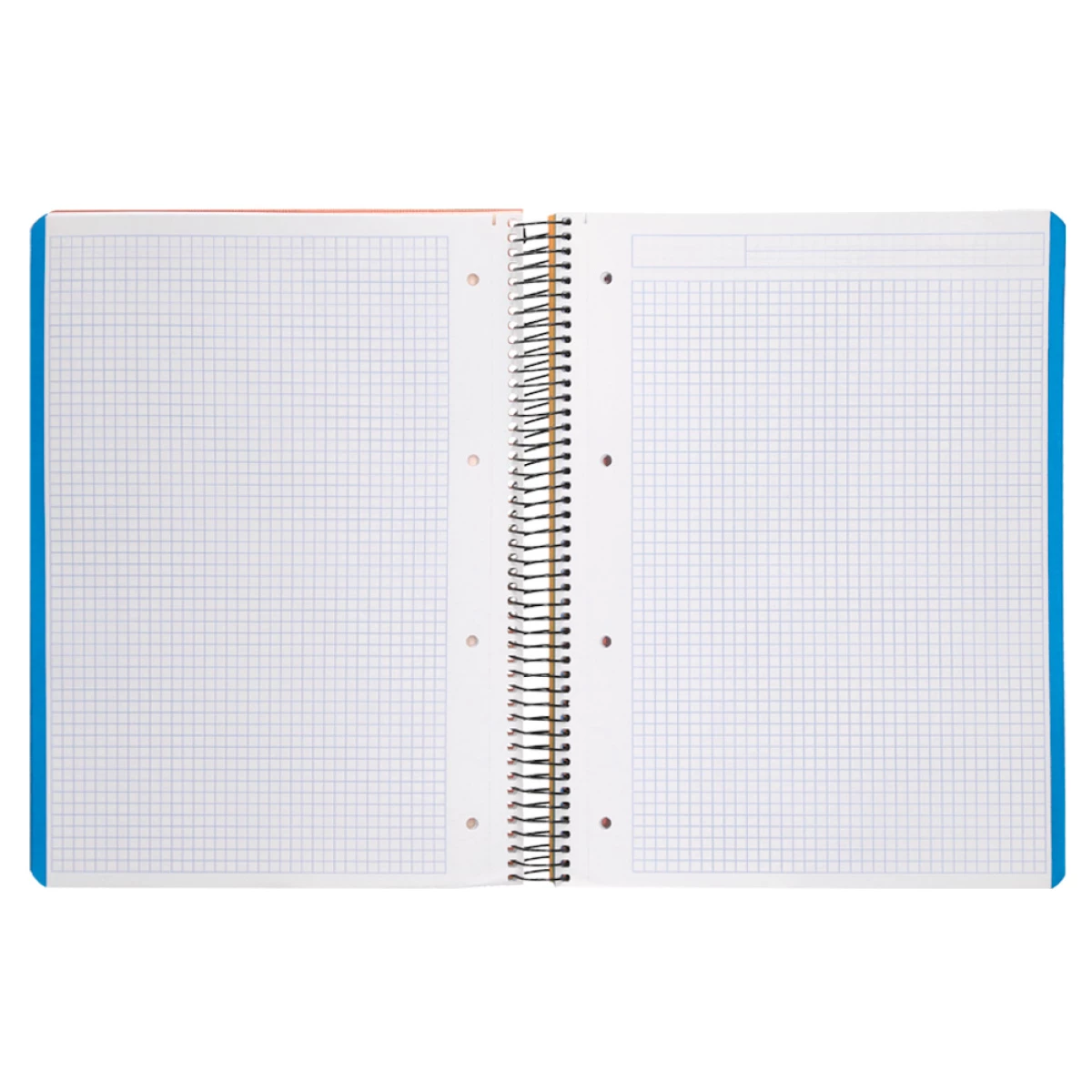 Galery – Caderno espiral liderpapel din a4 wonder capa plastico 120 f 90 gr quadricula 5 mm 5 bandas de cores 4 furos laranja0