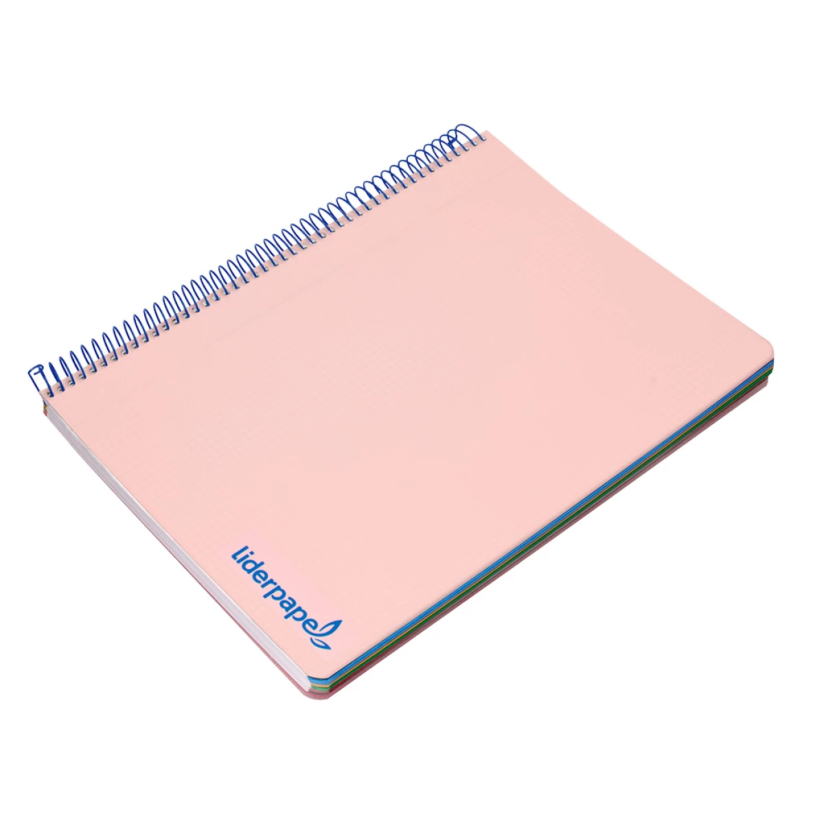 Galery – Caderno espiral liderpapel din a4 wonder capa plastico 120 f 90 gr quadricula 5 mm 5 bandas de cores 4 furos rosa0