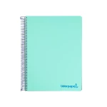 Galery – Caderno espiral liderpapel din a4 wonder capa plastico 120 f 90 gr quadricula 5 mm 5 bandas de cores 4 furos verde0