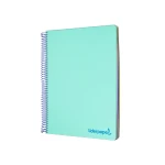 Galery – Caderno espiral liderpapel din a4 wonder capa plastico 120 f 90 gr quadricula 5 mm 5 bandas de cores 4 furos verde0