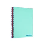 Galery – Caderno espiral liderpapel din a4 wonder capa plastico 120 f 90 gr quadricula 5 mm 5 bandas de cores 4 furos verde0