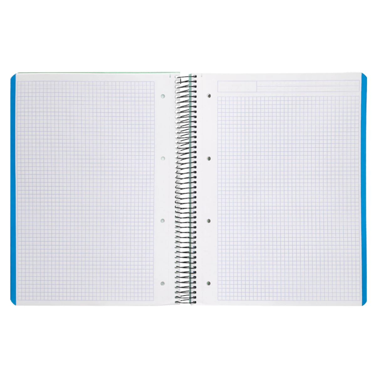 Galery – Caderno espiral liderpapel din a4 wonder capa plastico 120 f 90 gr quadricula 5 mm 5 bandas de cores 4 furos verde0