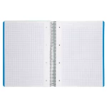 Galery – Caderno espiral liderpapel din a4 wonder capa plastico 120 f 90 gr quadricula 5 mm 5 bandas de cores 4 furos verde0