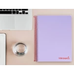 Galery – Caderno espiral liderpapel din a4 wonder capa plastico 120 f 90 gr quadricula 5 mm 5 bandas de cores 4 furos violeta0