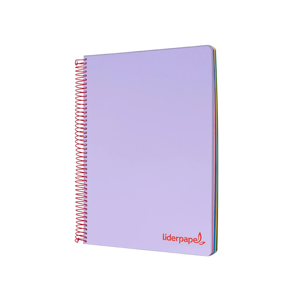 Galery – Caderno espiral liderpapel din a4 wonder capa plastico 120 f 90 gr quadricula 5 mm 5 bandas de cores 4 furos violeta0