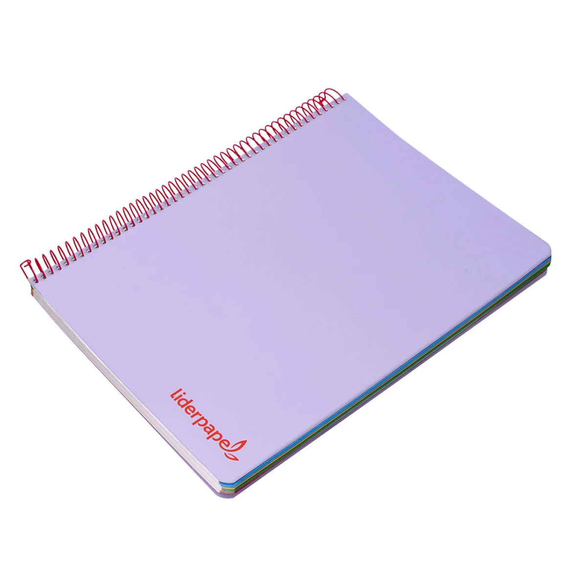 Galery – Caderno espiral liderpapel din a4 wonder capa plastico 120 f 90 gr quadricula 5 mm 5 bandas de cores 4 furos violeta0