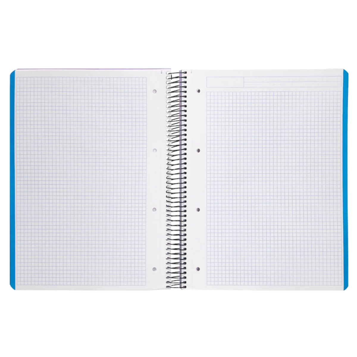 Galery – Caderno espiral liderpapel din a4 wonder capa plastico 120 f 90 gr quadricula 5 mm 5 bandas de cores 4 furos violeta0