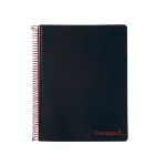 Galery – Caderno espiral liderpapel din a4 wonder capa plastico 120 f 90 gr quadricula 5 mm 5 bandas de cores 4 furos preto0