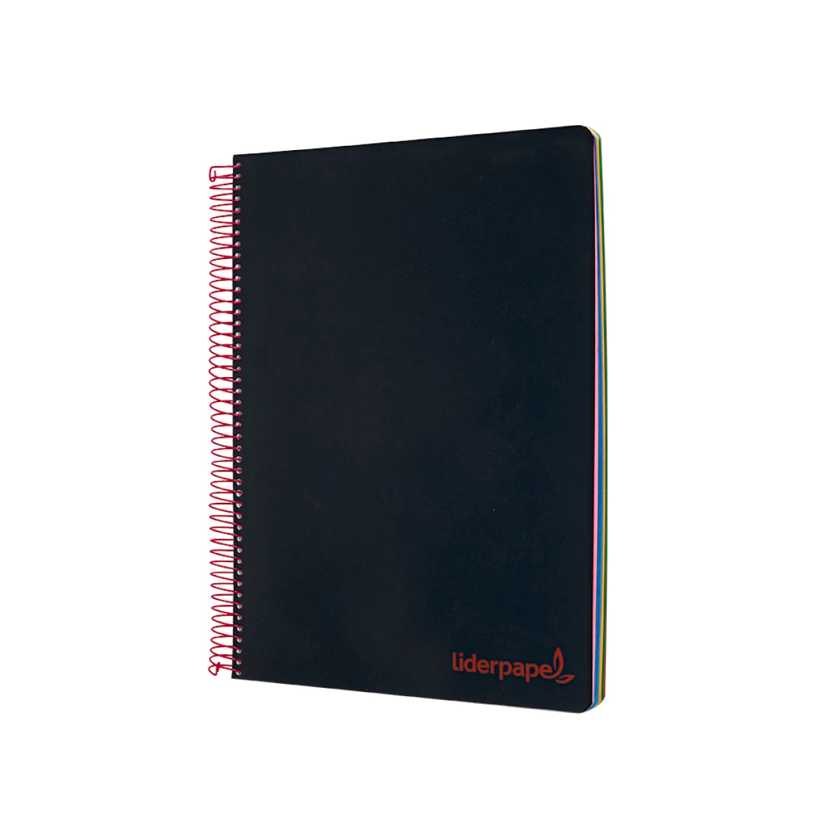 Galery – Caderno espiral liderpapel din a4 wonder capa plastico 120 f 90 gr quadricula 5 mm 5 bandas de cores 4 furos preto0