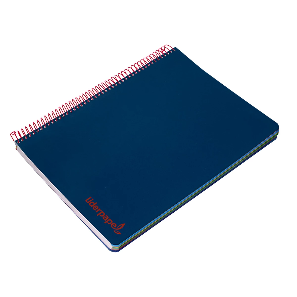 Galery – Caderno espiral liderpapel din a4 wonder capa plastico 120 f 90 gr quadricula 5 mm 5 bandas de cores 4 furos azul marinh0