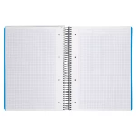 Galery – Caderno espiral liderpapel din a4 wonder capa plastico 120 f 90 gr quadricula 5 mm 5 bandas de cores 4 furos azul marinh0