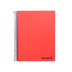 Galery – Caderno espiral liderpapel din a4 wonder capa plastico 120 f 90 gr quadricula 5 mm 5 bandas de cores 4 furos vermelho0