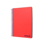 Galery – Caderno espiral liderpapel din a4 wonder capa plastico 120 f 90 gr quadricula 5 mm 5 bandas de cores 4 furos vermelho0