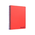 Galery – Caderno espiral liderpapel din a4 wonder capa plastico 120 f 90 gr quadricula 5 mm 5 bandas de cores 4 furos vermelho0