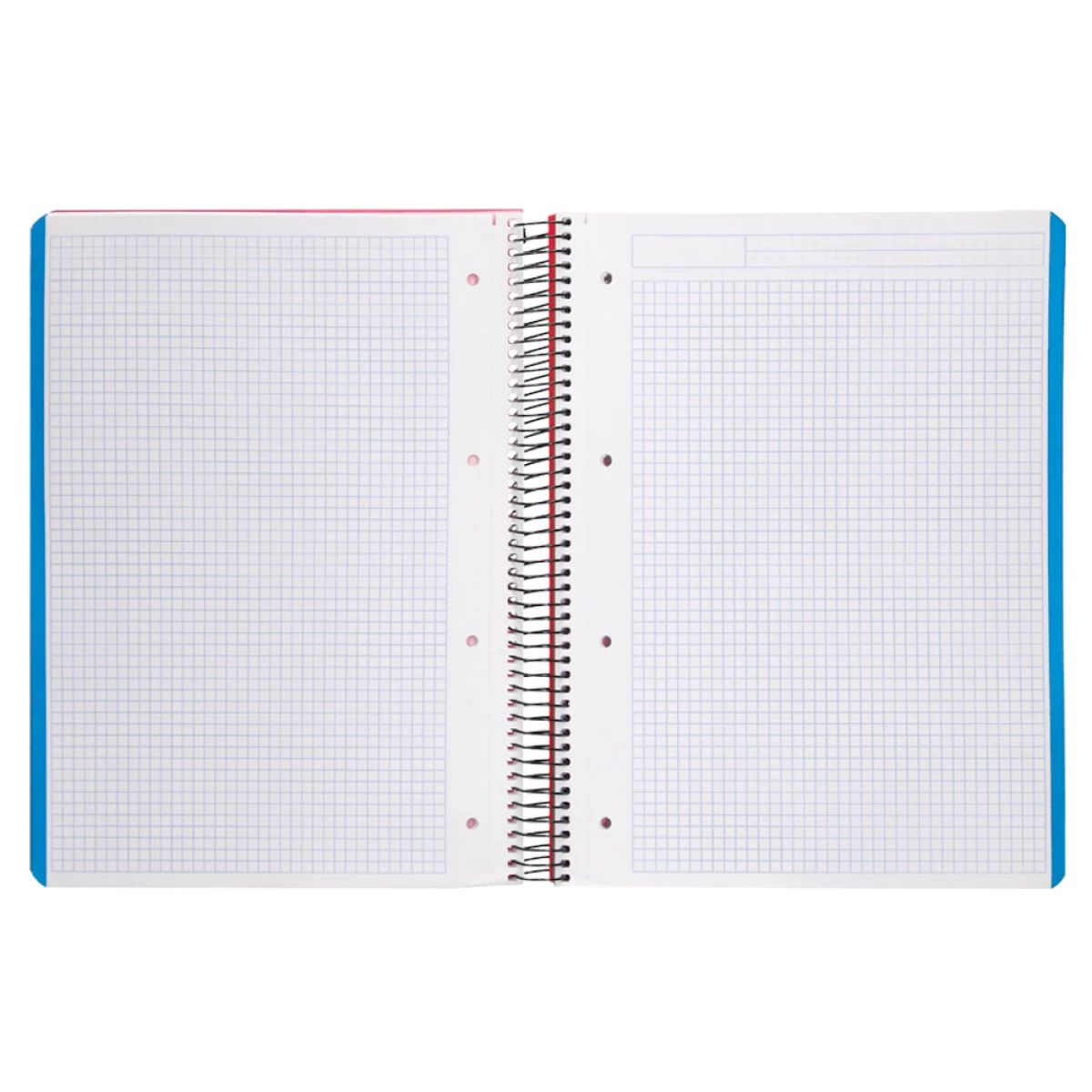 Galery – Caderno espiral liderpapel din a4 wonder capa plastico 120 f 90 gr quadricula 5 mm 5 bandas de cores 4 furos vermelho0