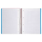 Galery – Caderno espiral liderpapel din a4 wonder capa plastico 120 f 90 gr quadricula 5 mm 5 bandas de cores 4 furos vermelho0