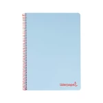 Galery – Caderno espiral liderpapel din a5 wonder capa plastico 120 f 90 gr quadricula 5mm 5 bandas de cores 6 furos azul0