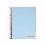 Galery – Caderno espiral liderpapel din a5 wonder capa plastico 120 f 90 gr quadricula 5mm 5 bandas de cores 6 furos azul0