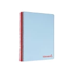 Galery – Caderno espiral liderpapel din a5 wonder capa plastico 120 f 90 gr quadricula 5mm 5 bandas de cores 6 furos azul0