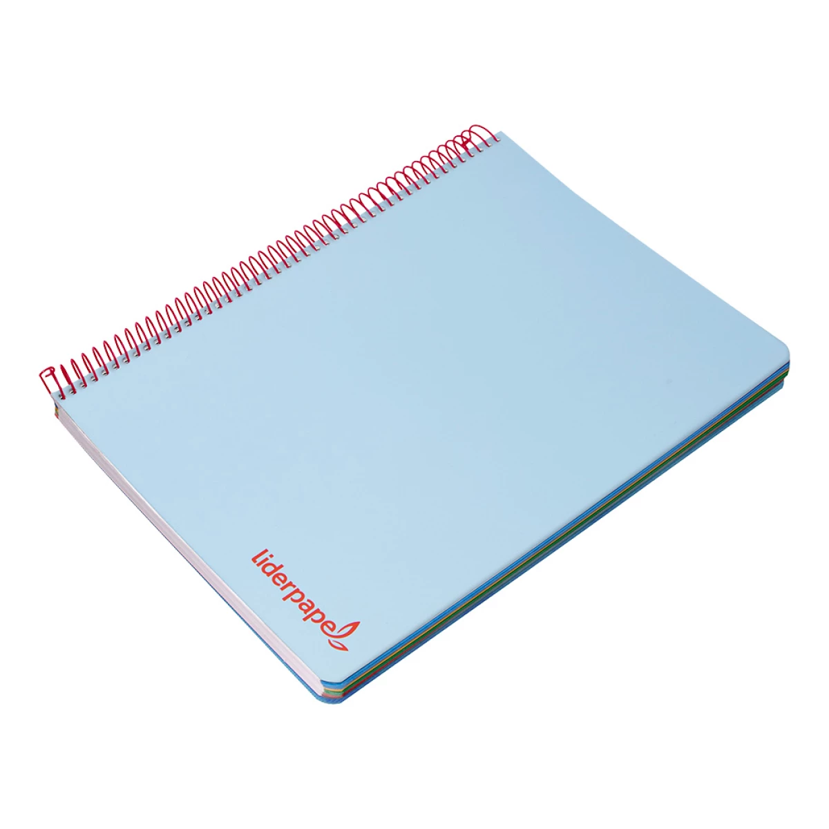 Galery – Caderno espiral liderpapel din a5 wonder capa plastico 120 f 90 gr quadricula 5mm 5 bandas de cores 6 furos azul0