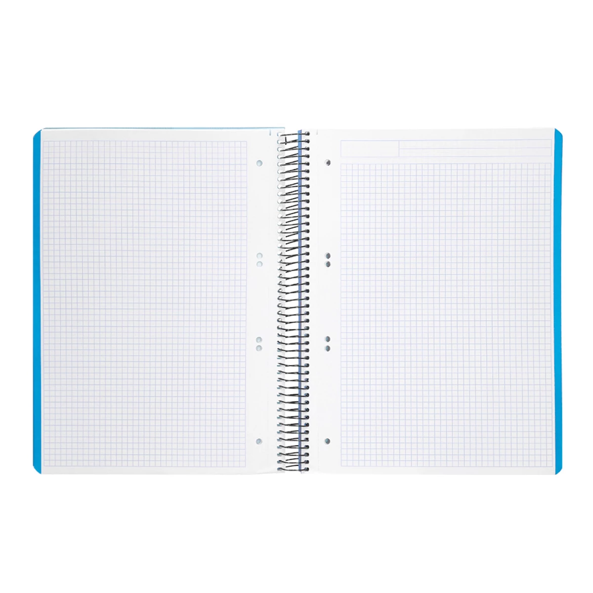 Galery – Caderno espiral liderpapel din a5 wonder capa plastico 120 f 90 gr quadricula 5mm 5 bandas de cores 6 furos azul0