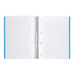 Galery – Caderno espiral liderpapel din a5 wonder capa plastico 120 f 90 gr quadricula 5mm 5 bandas de cores 6 furos azul0