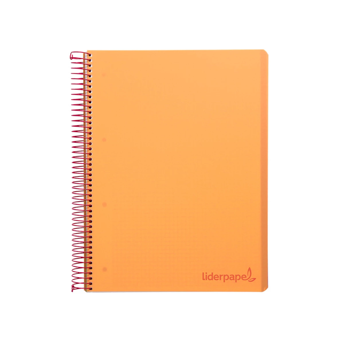 Galery – Caderno espiral liderpapel din a5 wonder capa plastico 120 f 90 gr quadricula 5mm 5 bandas de cores 6 furos laranja0