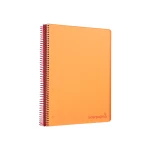 Galery – Caderno espiral liderpapel din a5 wonder capa plastico 120 f 90 gr quadricula 5mm 5 bandas de cores 6 furos laranja0