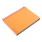 Galery – Caderno espiral liderpapel din a5 wonder capa plastico 120 f 90 gr quadricula 5mm 5 bandas de cores 6 furos laranja0