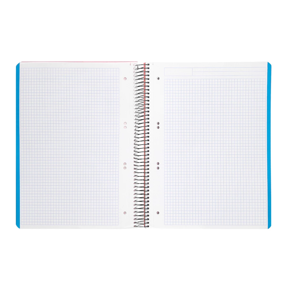 Galery – Caderno espiral liderpapel din a5 wonder capa plastico 120 f 90 gr quadricula 5mm 5 bandas de cores 6 furos laranja0