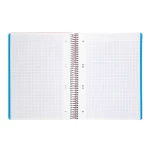 Galery – Caderno espiral liderpapel din a5 wonder capa plastico 120 f 90 gr quadricula 5mm 5 bandas de cores 6 furos laranja0