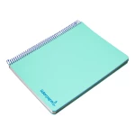 Galery – Caderno espiral liderpapel din a5 wonder capa plastico 120 f 90 gr quadricula 5mm 5 bandas de cores 6 furos verde0